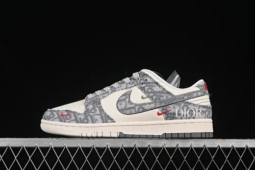 All categories Nk SB Dunk series Nk SB Dunk Low High-end custom low-top sneakers Nike SB Dunk Low Dior series Fabric gray hook Anniversary high-end custom low-top casual sneakers SJ2258-013